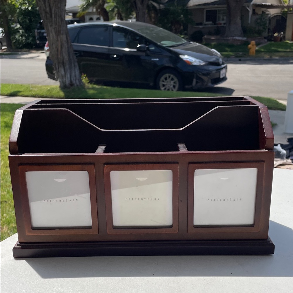 Pottery Barn Dark Brown Desk Organizer